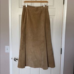Chico’s fish tail leather suede skirt